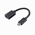 Adaptor Trust Calyx USB-C-USB-A, lungime cablu 9 cm, negru
