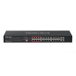 24-Port 10/100Mbps + 2-Port Gigabit Rackmount Switch with 24-Port PoE+