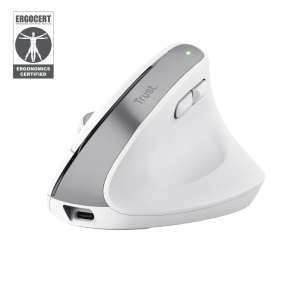 Mouse Wireless Trust Bayo+, 2400 dpi, Alb