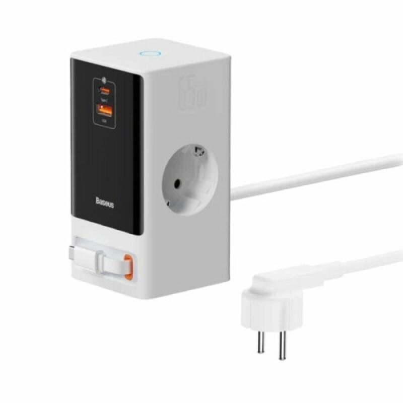 Incarcator retea Baseus PowerCombo Powerstrip, QC 65W, 2xAC, 1 x