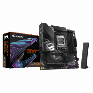 GIGABYTE X870M AORUS ELITE WIFI7. Processor manufacturer: AMD, Processor socket: