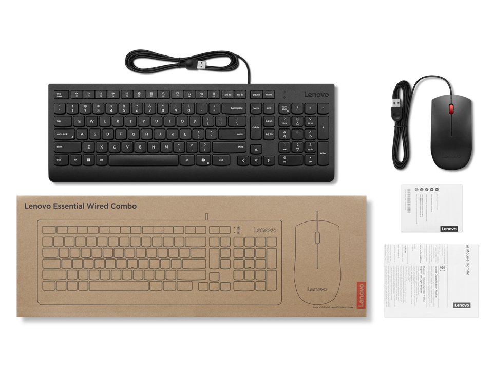 Lenovo Essential Wireless Combo Keyboard & Mouse Gen2 Black-Serbian; Keyboard - Image 3