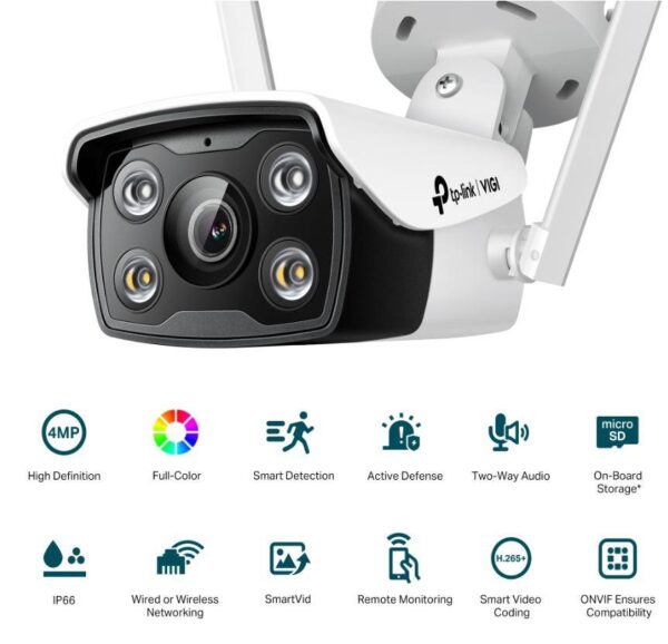 "TP-LINK VIGI 4MP Outdoor Bullet Network WIFI Camera,VIGI C340-W(4mm), 1/3""Progressive - imagine 3