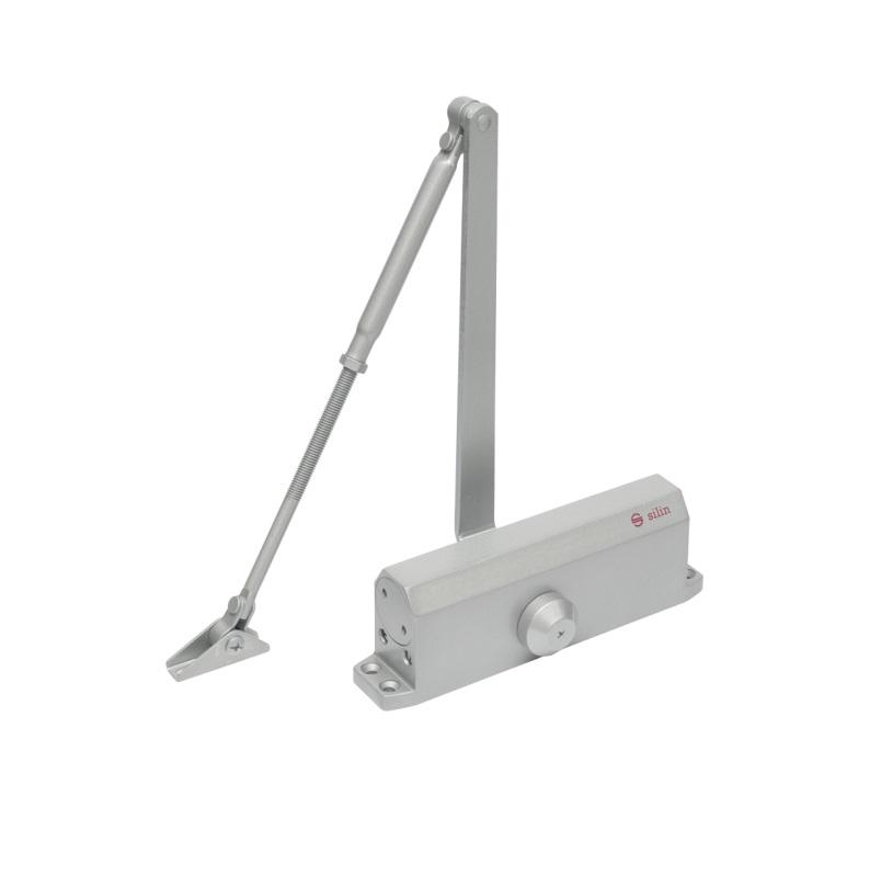 Amortizor hidraulic cu brat SA-5044AW-sv, argintiu; Pentru: usi cu greutatea
