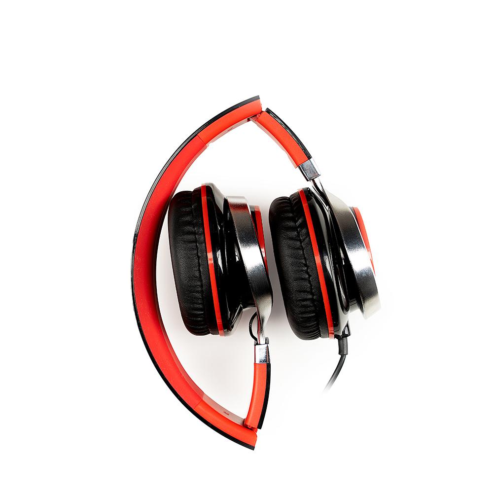 Casti Over-ear SPACER SPHS-SILVER, Cu fir, Rosu - imagine 3