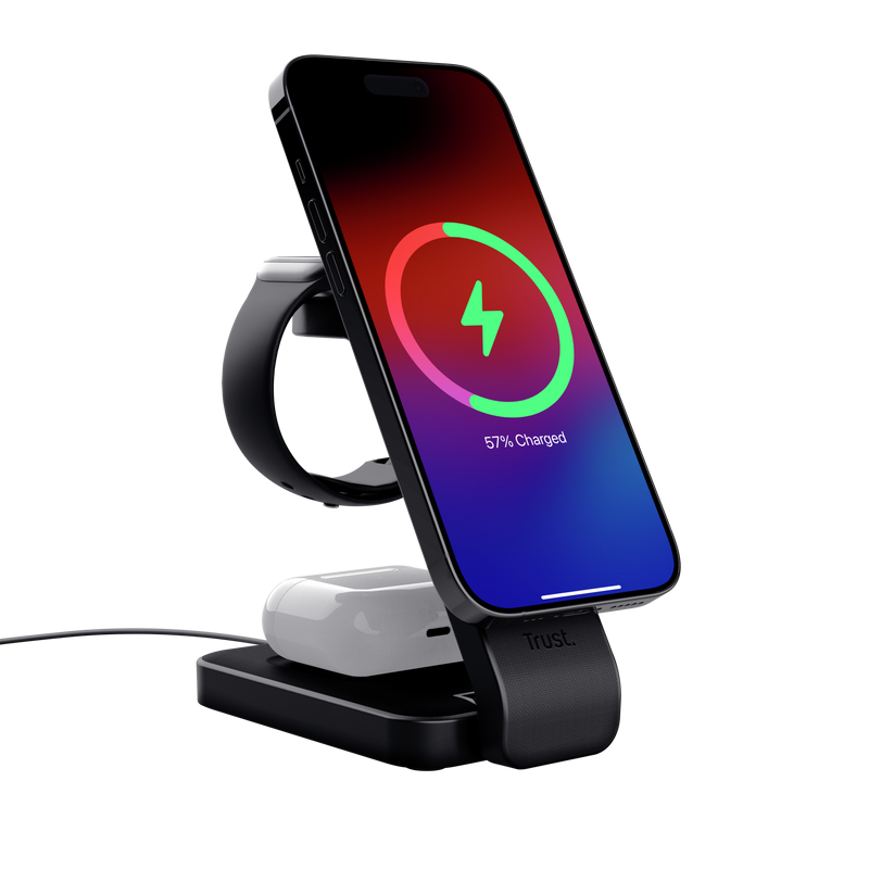 Stand de incarcare 3-in-1 Trust Viro, putere intrare 20W, interfata - imagine 4