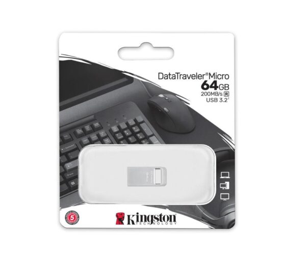 Memorie USB Flash Drive Kingston 64GB Data Traveler Micro, USB - imagine 4