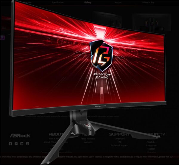 Asrock 34" Curved Gaming Monitor, Rezolutie: WQHD 3440x1440, Refresh rate: - imagine 5