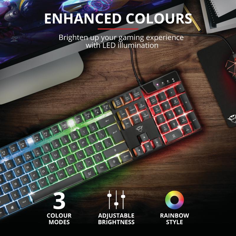 Tastatura Mecanica Gaming Trust GXT 835 Azor, USB, negru - imagine 7