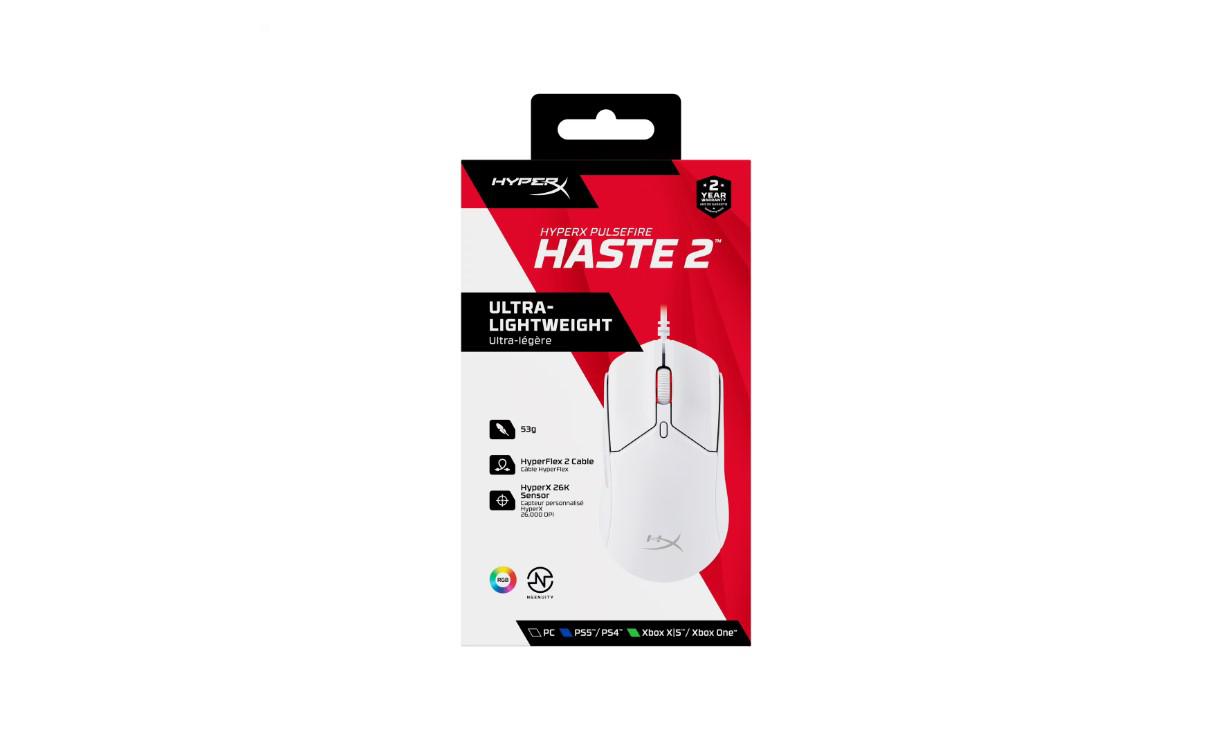 Mouse Gaming HyperX Pulsefire Haste 2, 26000 DPI, Alb - imagine 4