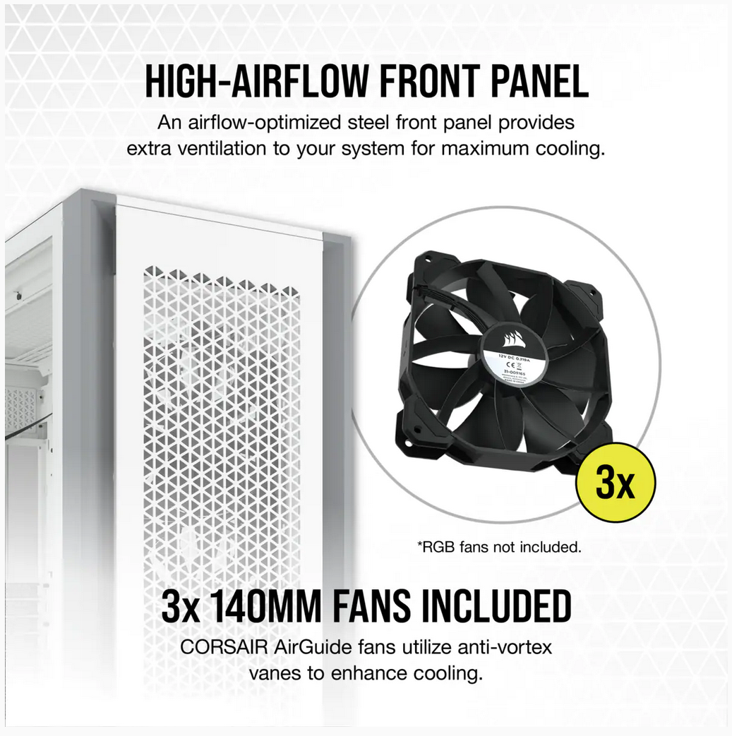 Carcasa Corsair 7000D AIRFLOW Full-Tower ALB - imagine 3