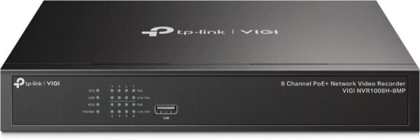 "8 Channel PoE Network Video Recorder SPEC: H.265+/H.265/H.264+/H.264, Up to