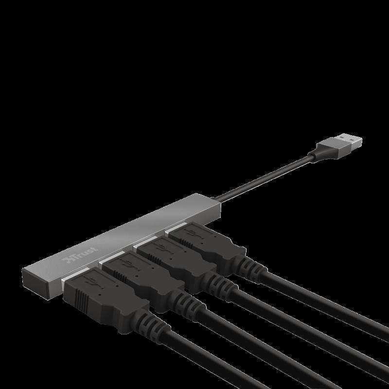 Hub USB Trust Halyx Aluminium, 4 porturi, aluminiu - imagine 8
