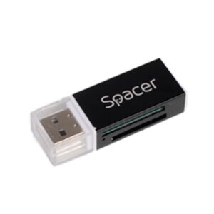 Card reader extern Spacer, interfata USB 2.0, citeste/scrie: SD, microSD,
