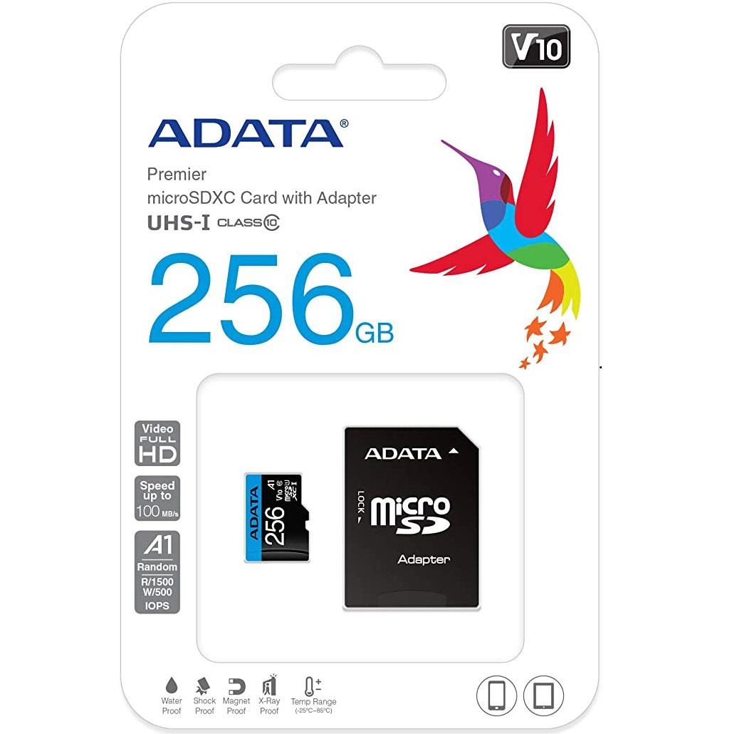 Card de Memorie MicroSD Adata Premier, 256GB, Adaptor SD, Class - imagine 3