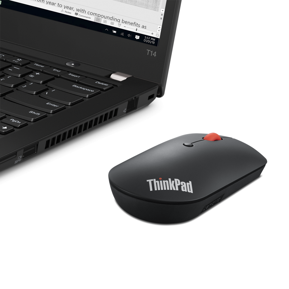 Mouse Wireless Lenovo ThinkPad Bluetooth Silent Mouse, 2400 dpi, Negru - Image 5